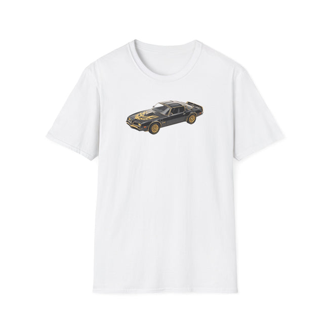 1977 Pontiac Firebird T/A Trans Am Starlite Black with Golden Eagle Hood - Inspired T-Shirt - American Muscle