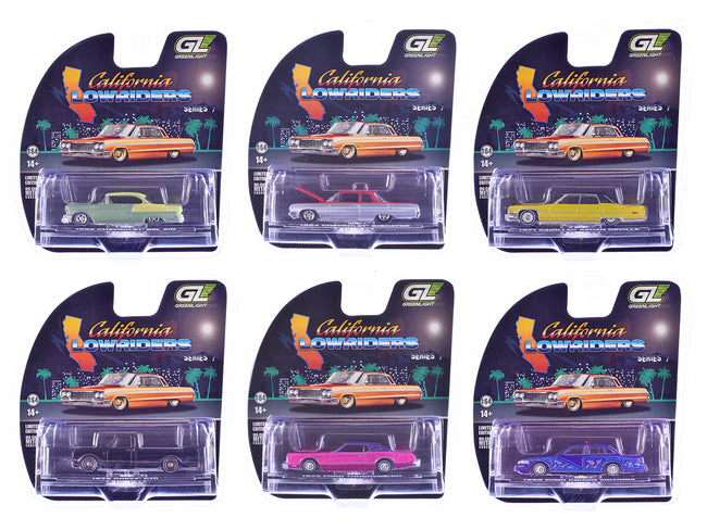 "California Lowriders" Series 7 Set of 6 pieces 1/64 Diecast Model Cars by Greenlight