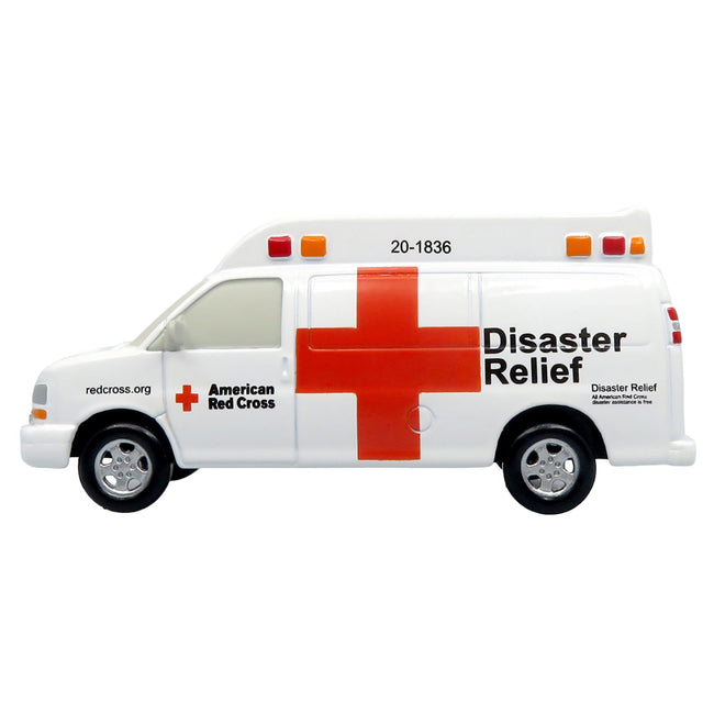 Ambulance "American Red Cross: Disaster Relief Unit" White with Graphics 1/64 Diecast Model by Iconic Replicas