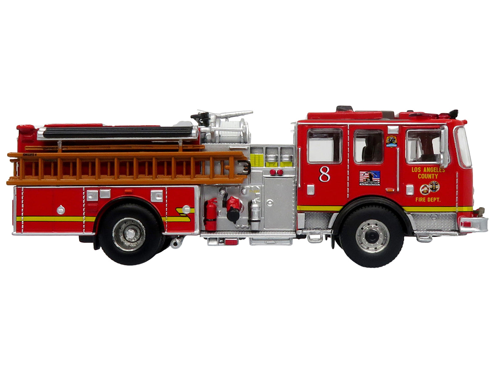 KME Predator Fire Engine #8 "Los Angeles County Fire Department" Red "5 Alarm" Series Limited Edition to 750 pieces Worldwide 1/64 Diecast Model by Iconic Replicas