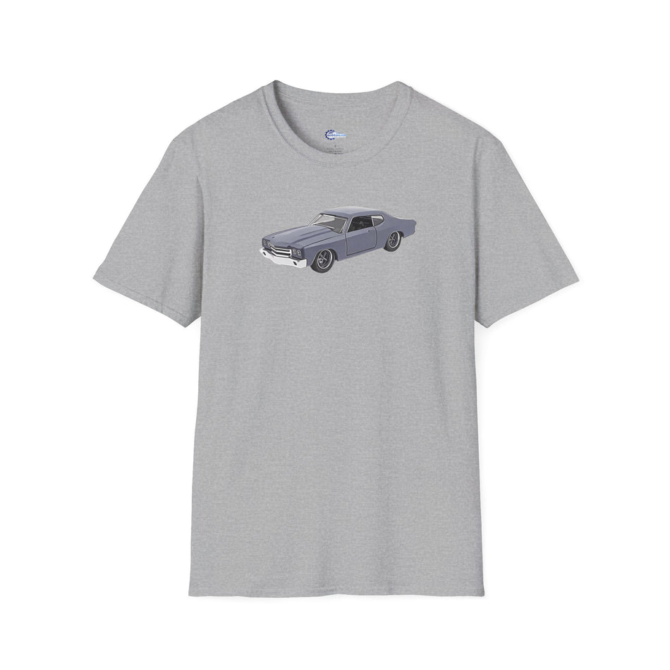 Chevrolet Chevelle SS Primer Grey Cartoon Styling - Fast and Furious Inspired T-Shirt - American Muscle
