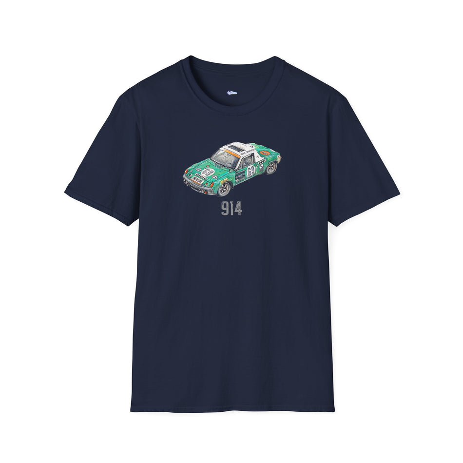 Sketch Art Vintage Porsche 914/Softstyle T-Shirt - 24 Hours of Le Mans Design with model designation
