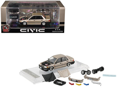 Honda Civic EF2 Champagne Metallic with Alternate Parts 1/64 Diecast Model Car by BM Creations