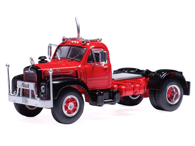 1953 Mack B 61 Truck Tractor Red and Black 1/64 Diecast Model by IXO Models