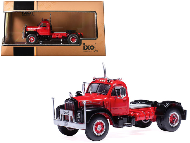 1953 Mack B 61 Truck Tractor Red and Black 1/64 Diecast Model by IXO Models