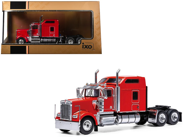 1990 Kenworth W900 Truck Tractor Red 1/64 Diecast Model by IXO Models