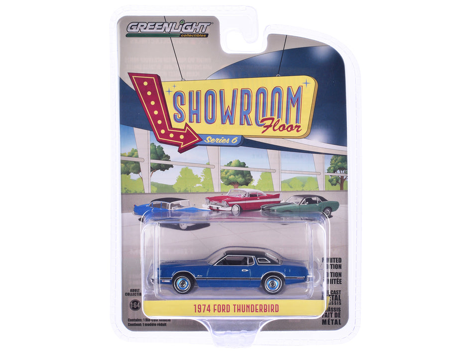 1974 Ford Thunderbird Blue Starfire "Showroom Floor" Series 6 1/64 Diecast Model Car by Greenlight