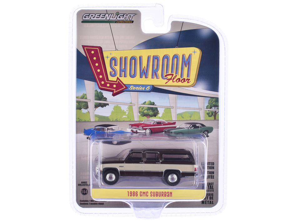 1986 GMC Suburban Indian Bronze and Doeskin Tan "Showroom Floor" Series 6 1/64 Diecast Model Car by Greenlight