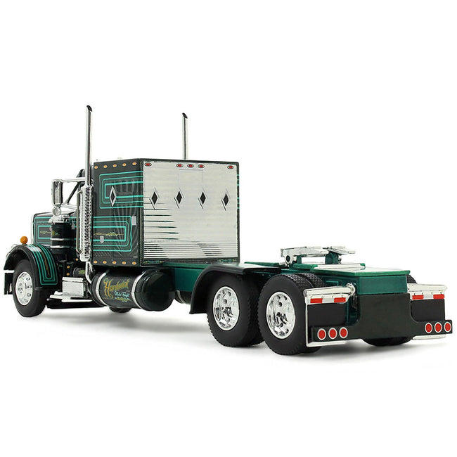 Peterbilt 359 with 60" Vintage Sleeper and 53' Utility Trailer with Reefer "Hardwick Motor Freight" Green Metallic with Stripes "Big Rigs" Series II #2 1/64 Diecast Model by DCP/First Gear