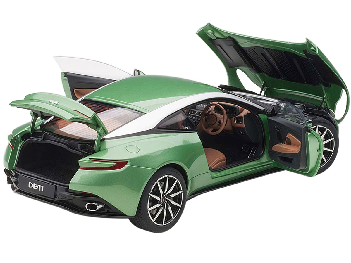 Aston Martin DB11 RHD (Right Hand Drive) Apple Tree Green Metallic 1/18 Model Car by Autoart - view 2