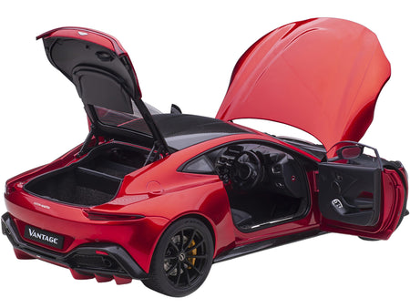 2019 Aston Martin Vantage RHD (Right Hand Drive) Hyper Red Metallic with Carbon Top 1/18 Model Car by Autoart - view 2