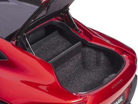 2019 Aston Martin Vantage RHD (Right Hand Drive) Hyper Red Metallic with Carbon Top 1/18 Model Car by Autoart - view 3