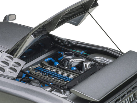 Bugatti EB110 SS Super Sport Grigio Metalizzatto Silver Metallic with Silver Wheels 1/18 Model Car by Autoart - view 5