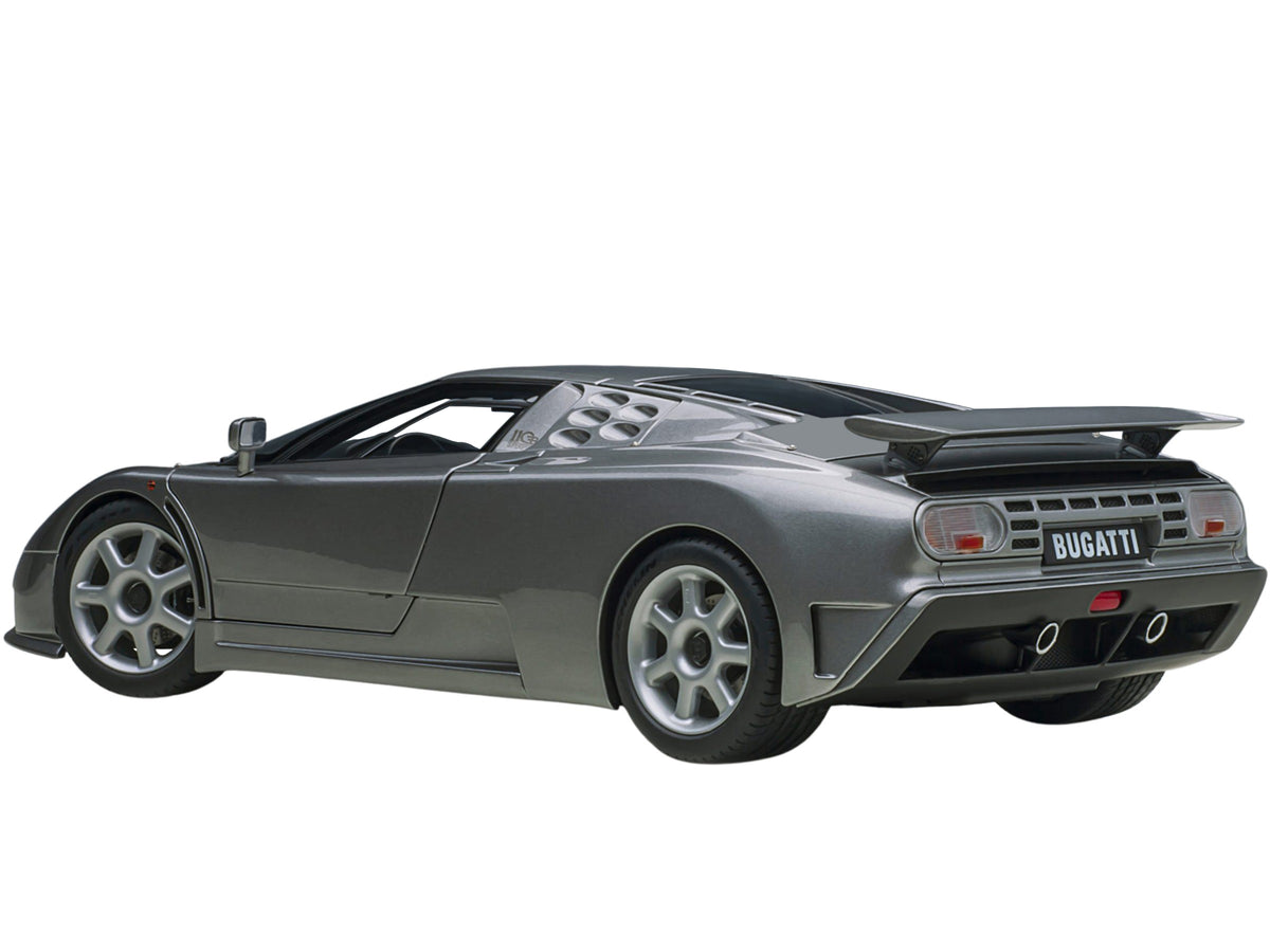 Bugatti EB110 SS Super Sport Grigio Metalizzatto Silver Metallic with Silver Wheels 1/18 Model Car by Autoart - view 6