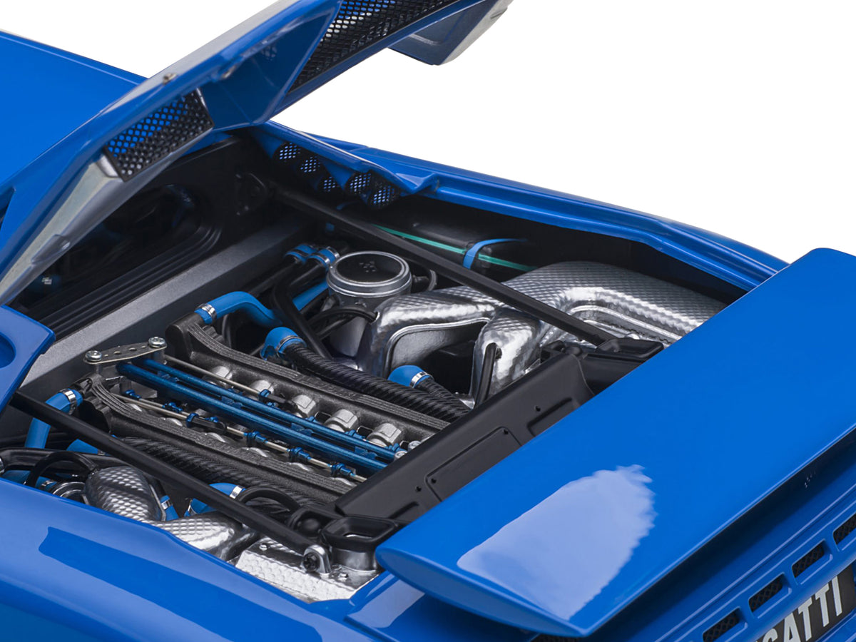 Bugatti EB110 SS Super Sport French Racing Blue with Silver Wheels 1/18 Model Car by Autoart - view 4