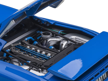 Bugatti EB110 SS Super Sport French Racing Blue with Silver Wheels 1/18 Model Car by Autoart - view 4