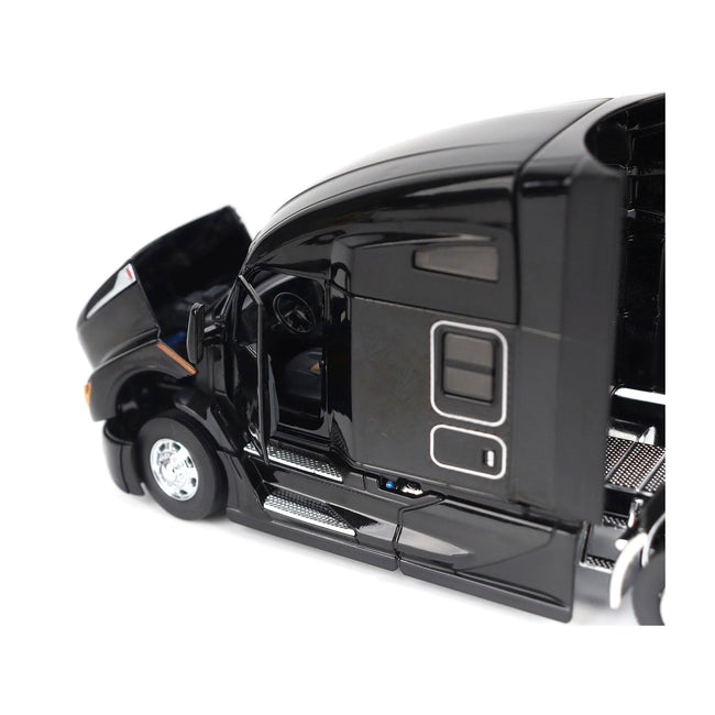 Kenworth T680 76" High Roof Sleeper Cab Truck Tractor Black "Transport Series" 1/50 Diecast Model by Diecast Masters