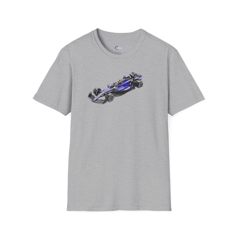 Cartoon Art Formula One Racing T-Shirt - Williams FW46 #2 Logan Sargeant 'Bahrain GP' Design