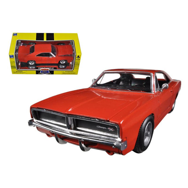 1969 Dodge Charger R/T Orange "Muscle Car Collection" 1/25 Diecast Model Car by New Ray