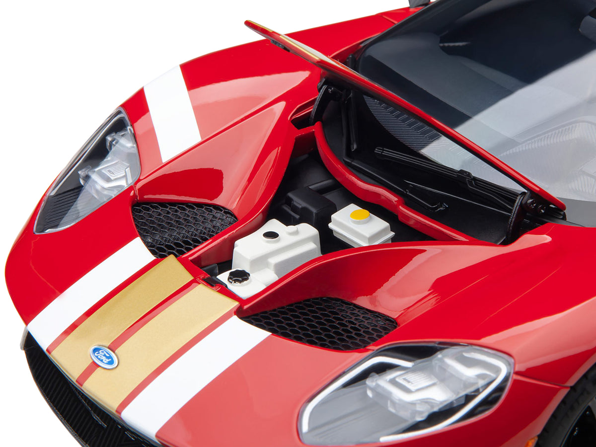 Ford GT Heritage Edition #16 "Alan Mann" Red Metallic with Gold Stripes 1/18 Model Car by Autoart - view 2