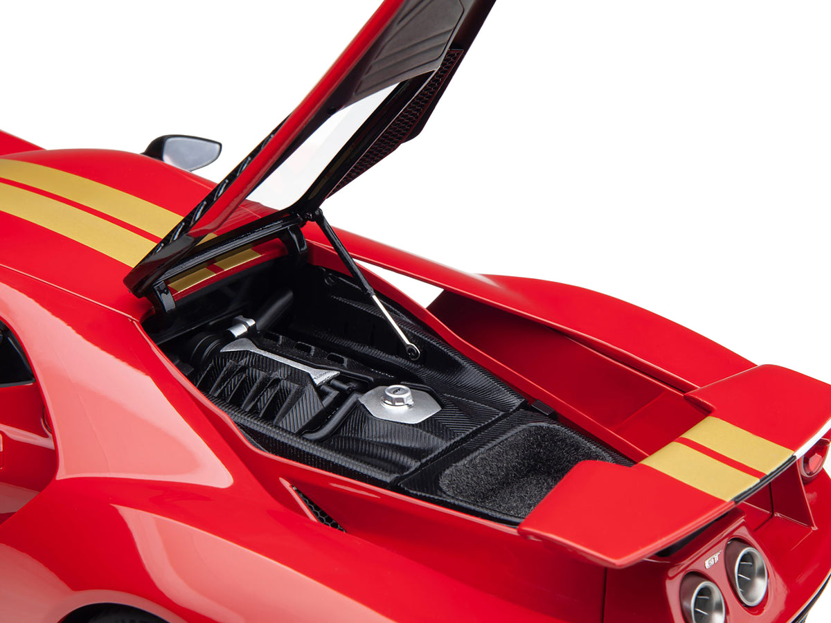 Ford GT Heritage Edition #16 "Alan Mann" Red Metallic with Gold Stripes 1/18 Model Car by Autoart - view 4