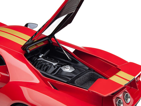 Ford GT Heritage Edition #16 "Alan Mann" Red Metallic with Gold Stripes 1/18 Model Car by Autoart - view 4