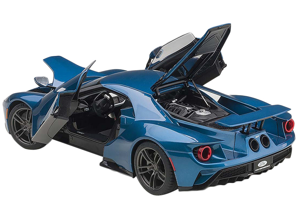 2017 Ford GT Liquid Blue 1/18 Model Car by Autoart