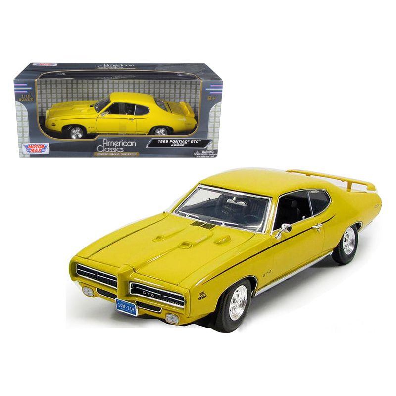 1969 Pontiac GTO Judge Yellow 1/18 Diecast Model Car by Motormax