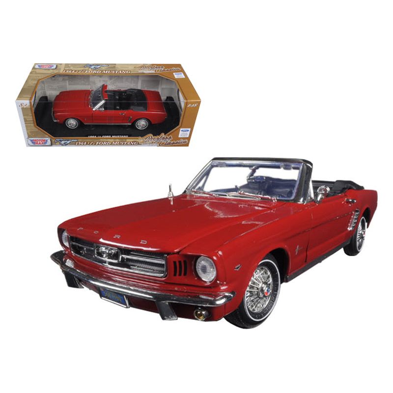 1964 1/2 Ford Mustang Convertible Red "Timeless Classics" Series 1/18 Diecast Model Car by Motormax