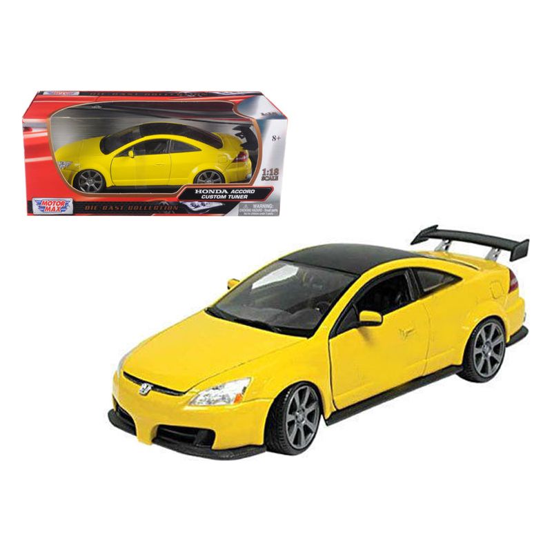 2003 Honda Accord Custom Tuner Yellow 1/18 Diecast Model Car by Motormax