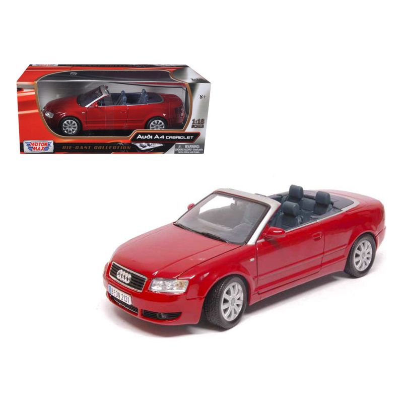 Audi A4 Red Convertible 1/18 Diecast Model Car by Motormax