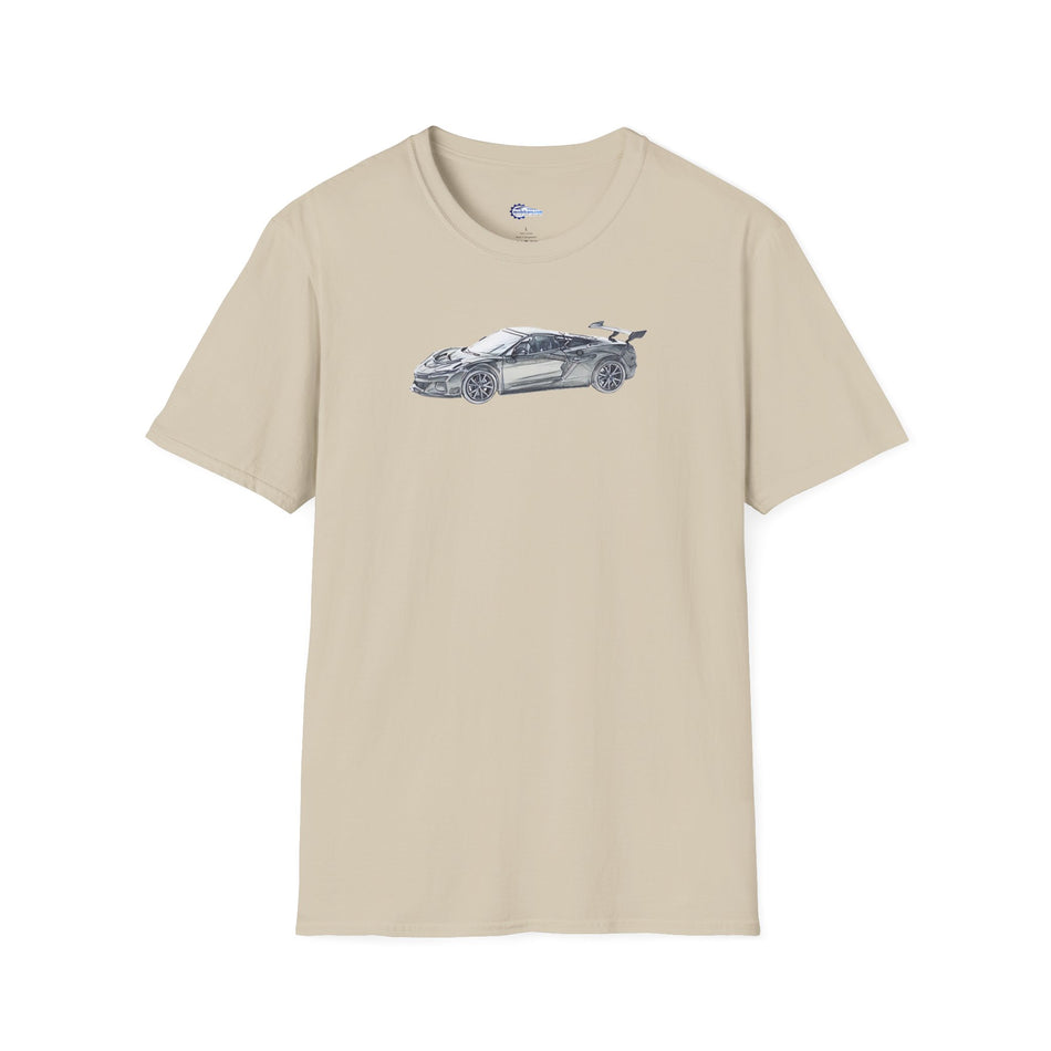 Chevrolet Corvette C8 ZR1 T-Shirt - American Muscle, Black with Blue Stripes
