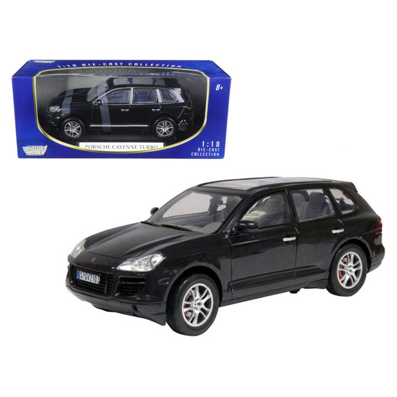 2008 Porsche Cayenne Turbo Metallic Black 1/18 Diecast Model Car by Motormax