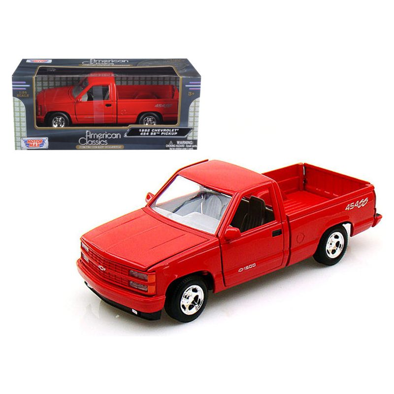 1992 Chevrolet SS 454 Pickup Truck Red 1/24 Diecast Model by Motormax