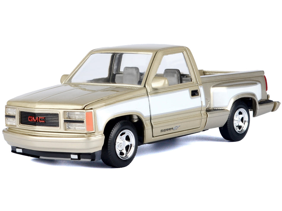 1992 GMC Sierra GT Pickup Truck Gold Metallic with White Sides "American Classics" Series 1/24 Diecast Model Car by Motormax