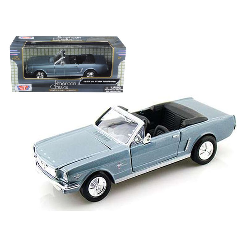 1964 1/2 Ford Mustang Convertible Light Blue 1/24 Diecast Model Car by Motormax