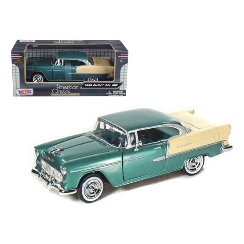 1955 Chevrolet Bel Air Green 1/24 Diecast Model Car by Motormax