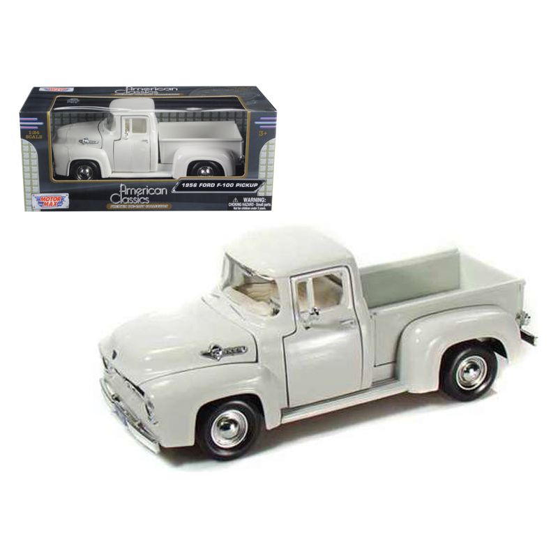 1956 Ford F-100 Pickup Truck White 1/24 Diecast Model Car by Motormax