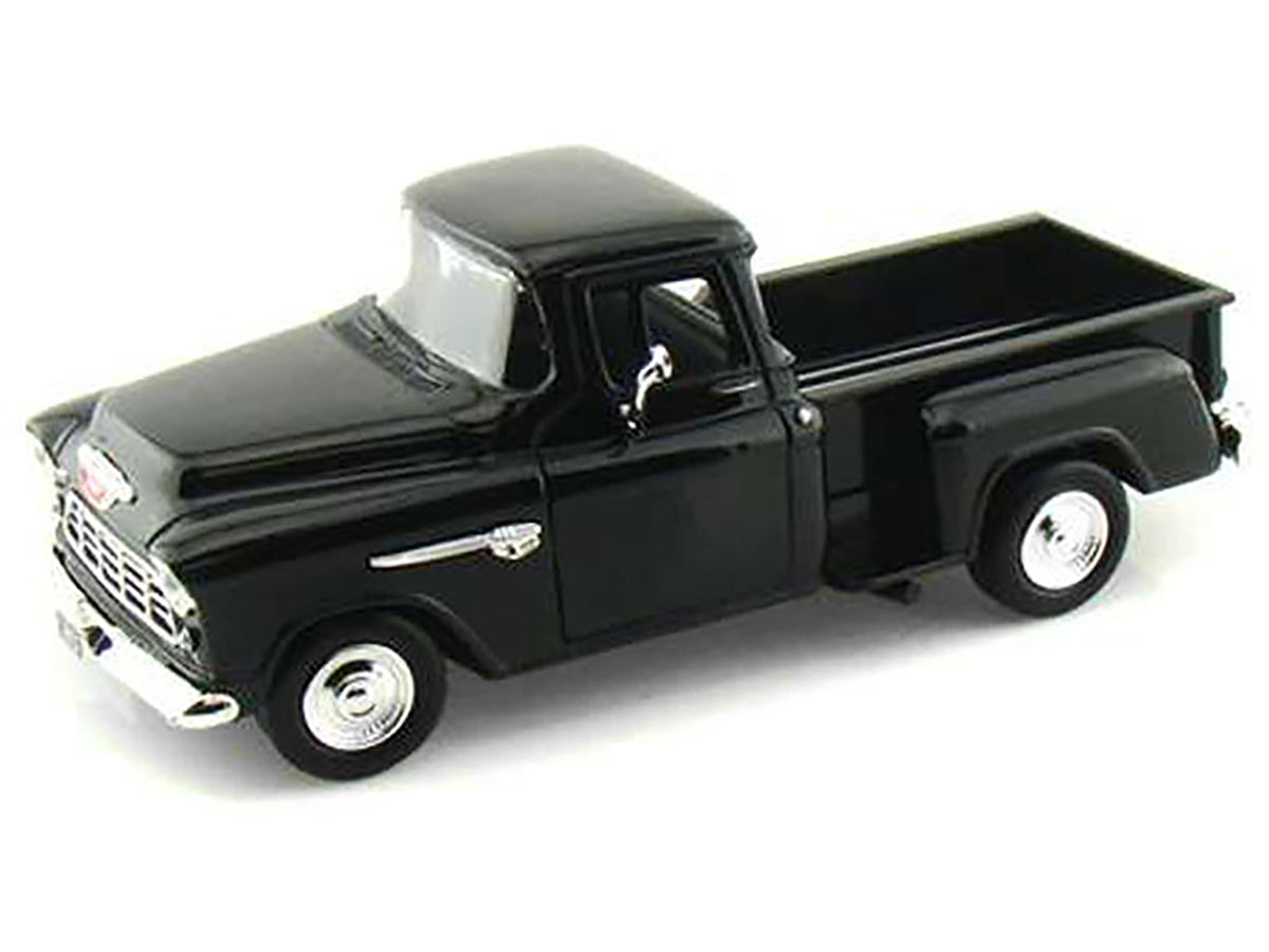 1955 Chevrolet 5100 Stepside Pickup Truck Black 1/24 Diecast Car Model by Motormax - view 2