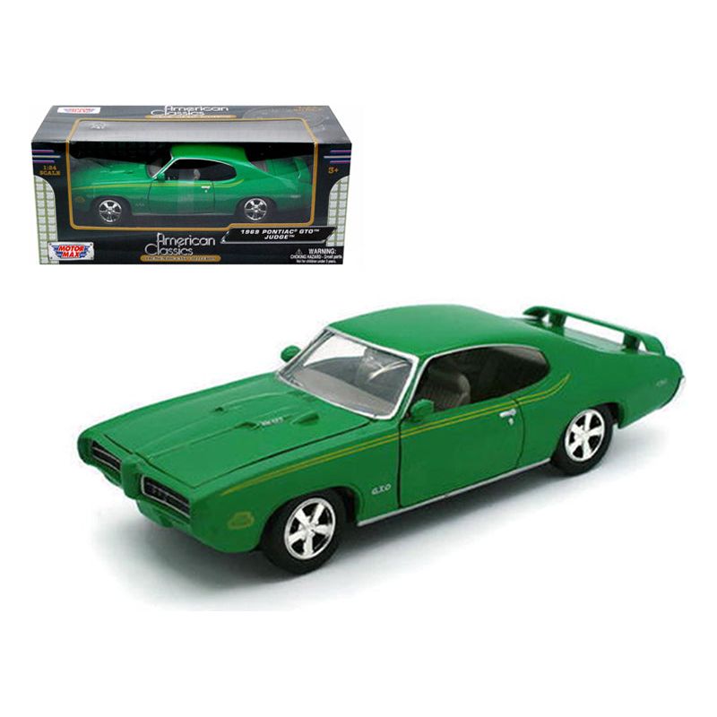 1969 Pontiac GTO Judge Green with Stripes 1/24 Diecast Model Car by Motormax