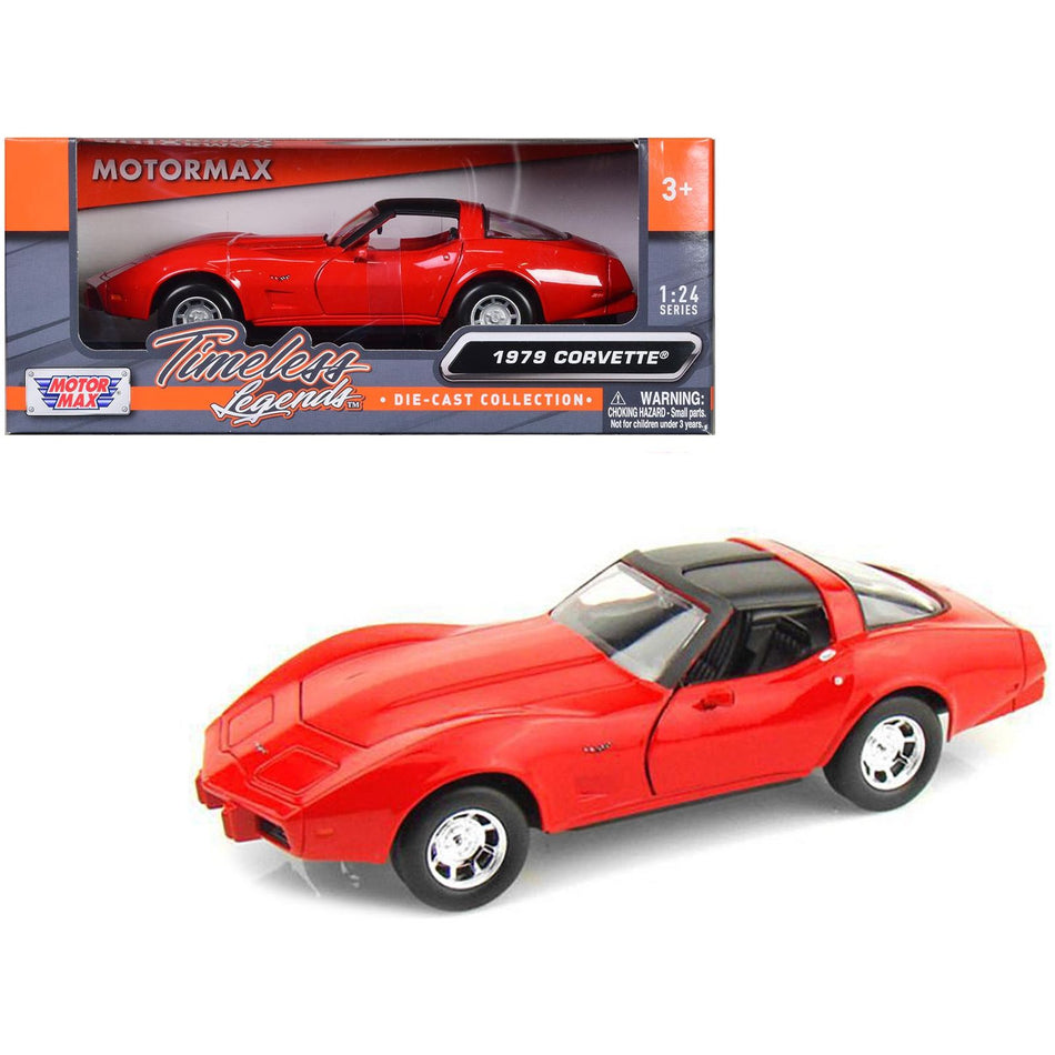 1979 Chevrolet Corvette Red 1/24 Diecast Model Car by Motormax