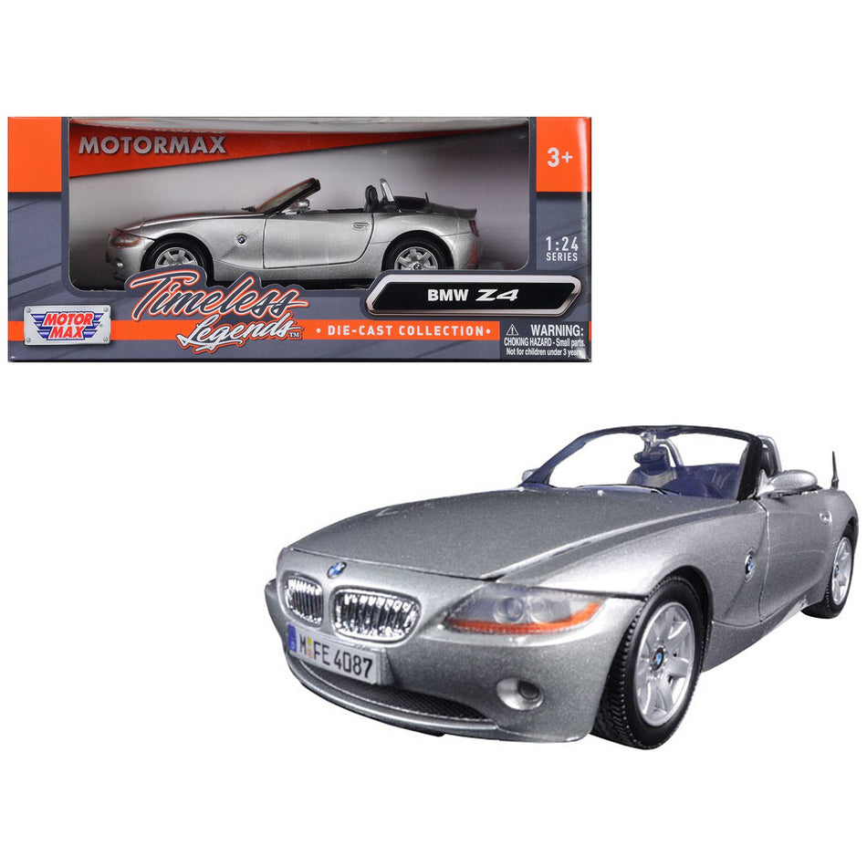 BMW Z4 Silver 1/24 Diecast Model Car by Motormax