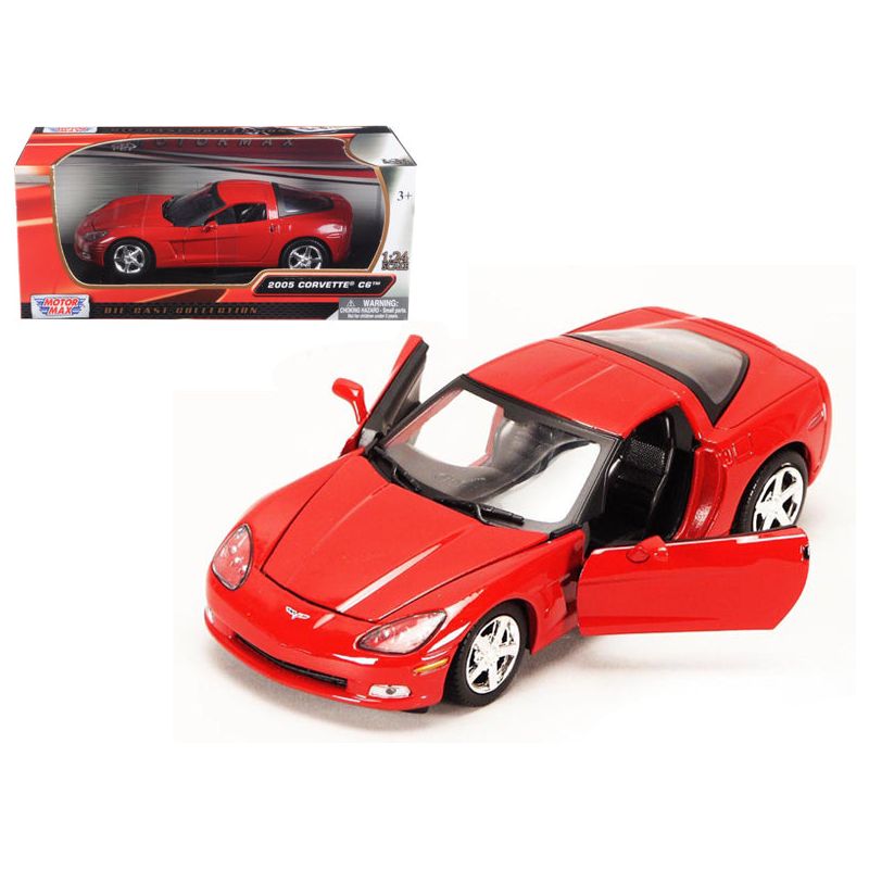 2005 Chevrolet Corvette C6 Coupe Red 1/24 Diecast Model Car by Motormax