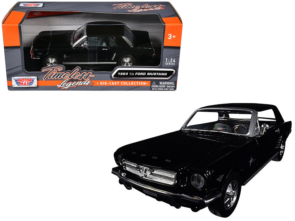 1964 1/2 Ford Mustang Black 1/24 Diecast Model Car by Motormax