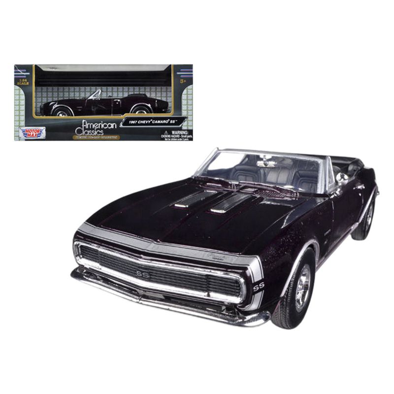 1967 Chevrolet Camaro SS Convertible Burgundy 1/24 Diecast Model Car by Motormax