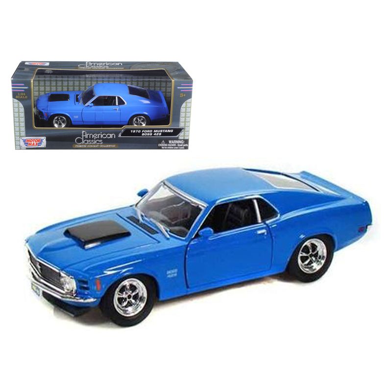 1970 Ford Mustang Boss 429 Blue 1/24 Diecast Model Car by Motormax