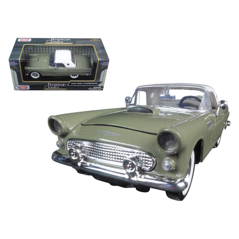 1956 Ford Thunderbird Soft Top Green 1/24 Diecast Car Model by Motormax