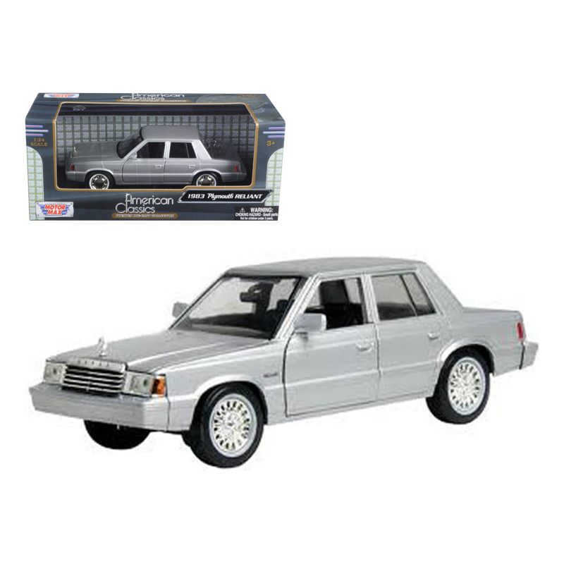 1983 Plymouth Reliant Silver 1/24 Diecast Model Car by Motormax