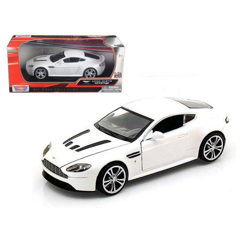 Aston Martin V12 Vantage Pearl White 1/24 Diecast Car Model by Motormax