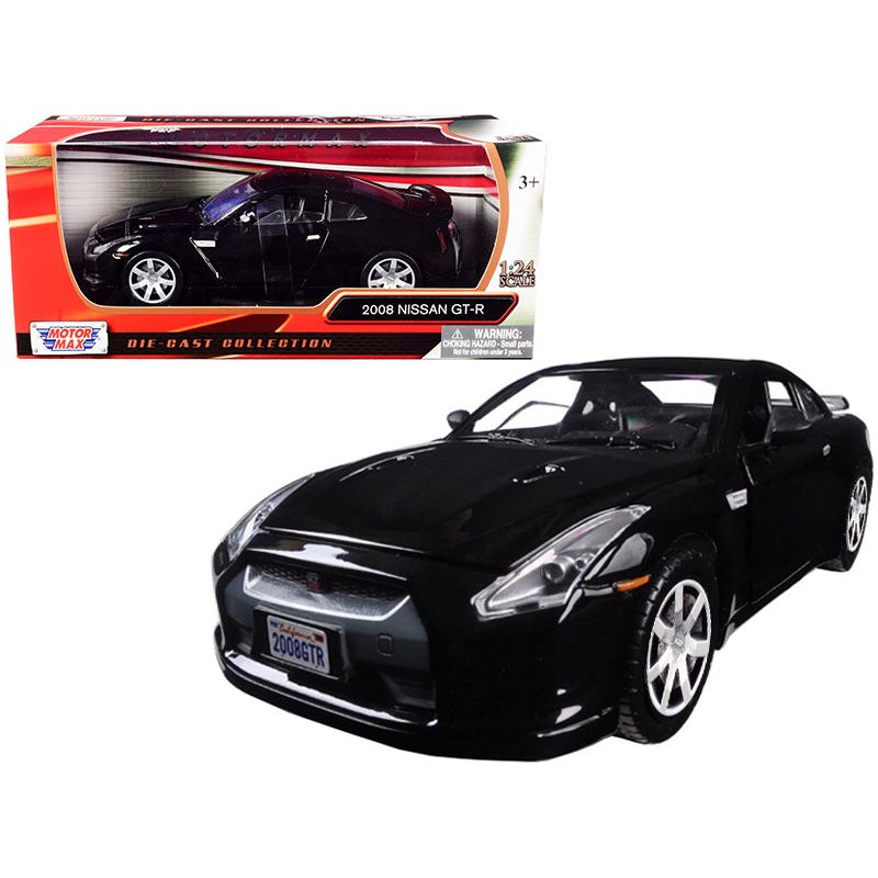 2008 Nissan GT-R R35 Gloss Black 1/24 Diecast Model Car by Motormax